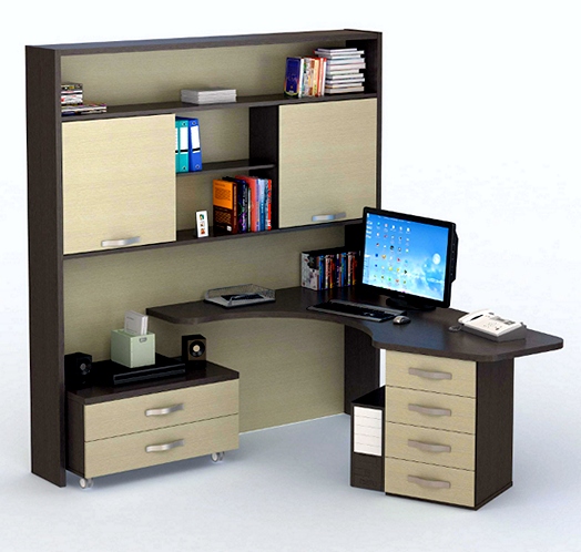 Домашний офис - большой угловой компьютерный стол КС 20-34